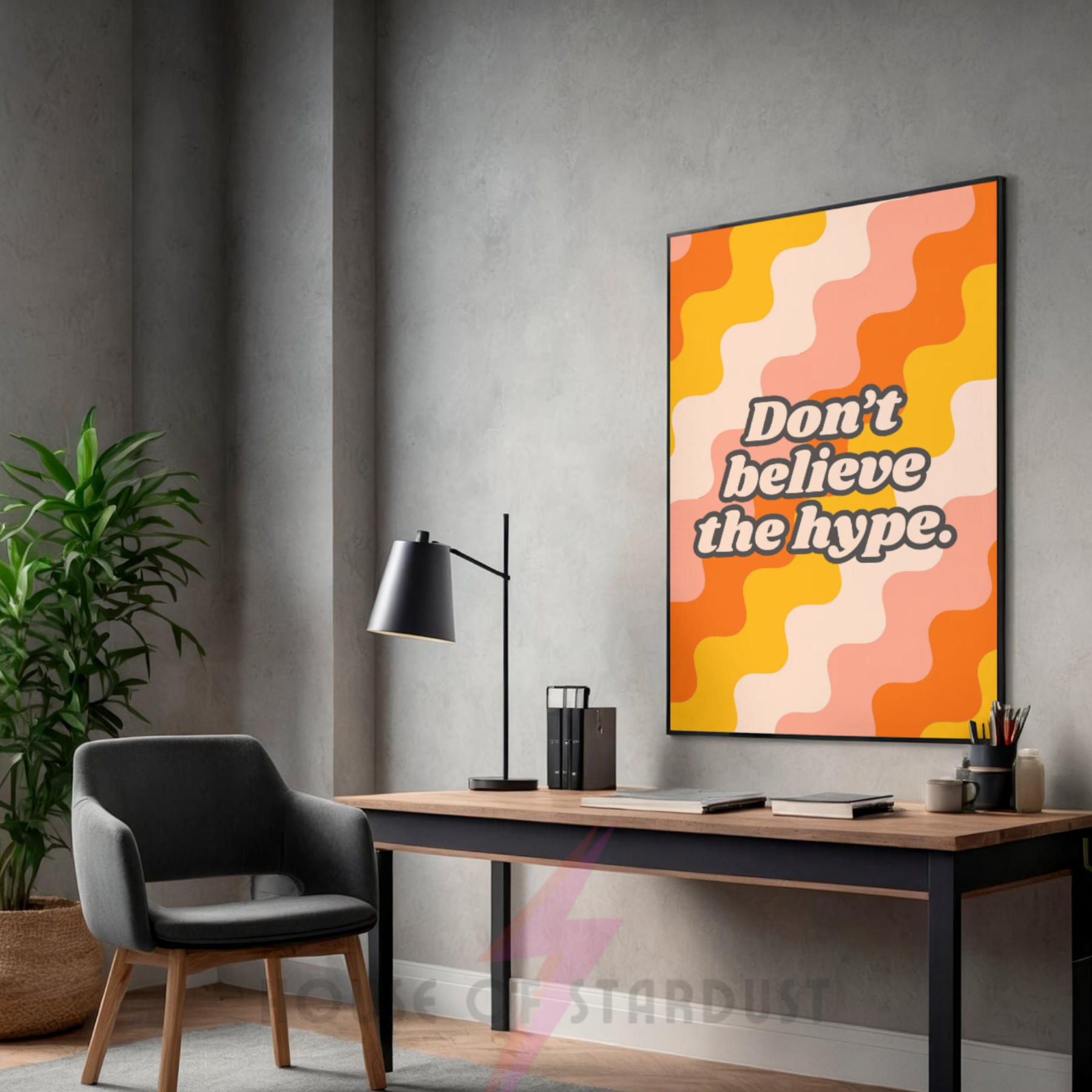 Don't believe the hype | retro waves art print