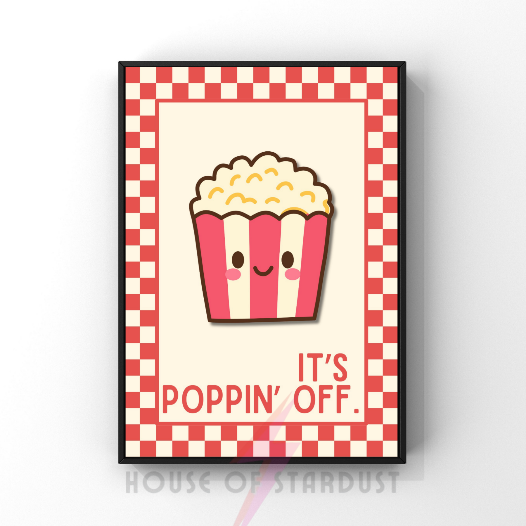 it's poppin' off | Kitsch Kitchen checkerboard pastels collection print