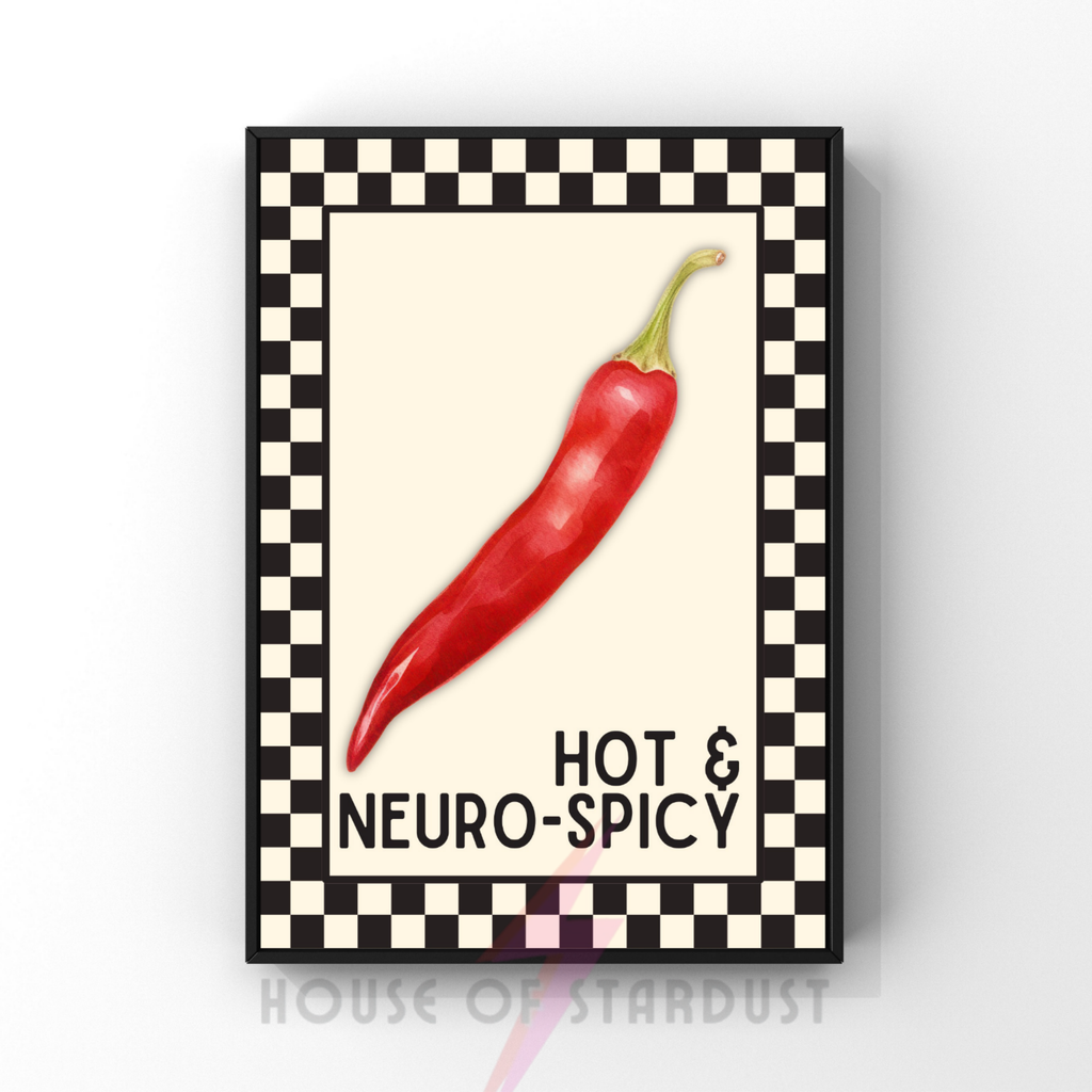 hot & neuro-spicy | Kitsch Kitchen checkerboard retro collection print