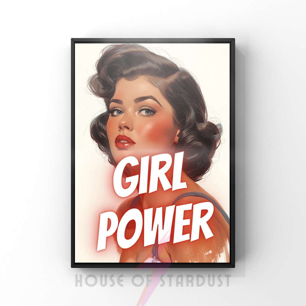 girl power| Retro feminist Housewife Humour Print