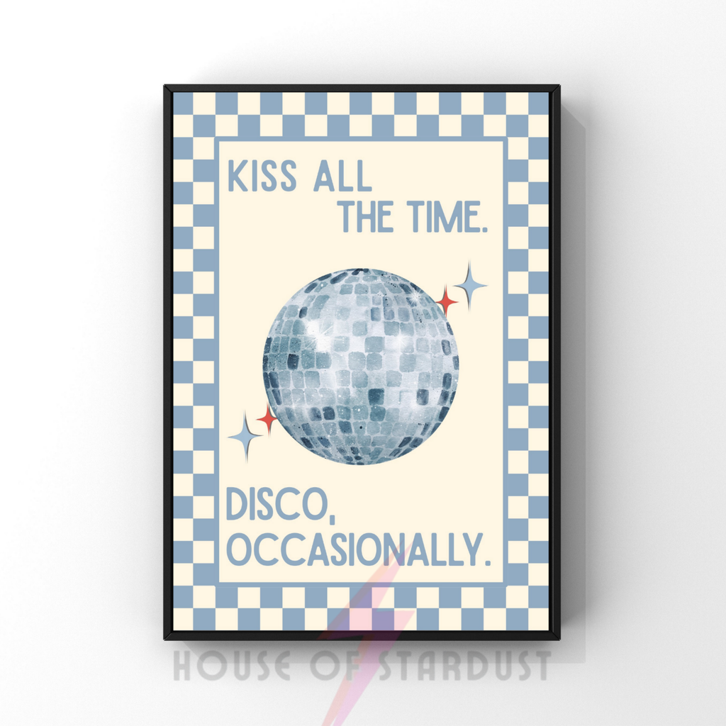 Kiss all the time, disco  |checkerboard pastels collection print