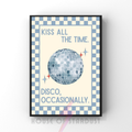 Kiss all the time, disco  |checkerboard pastels collection print