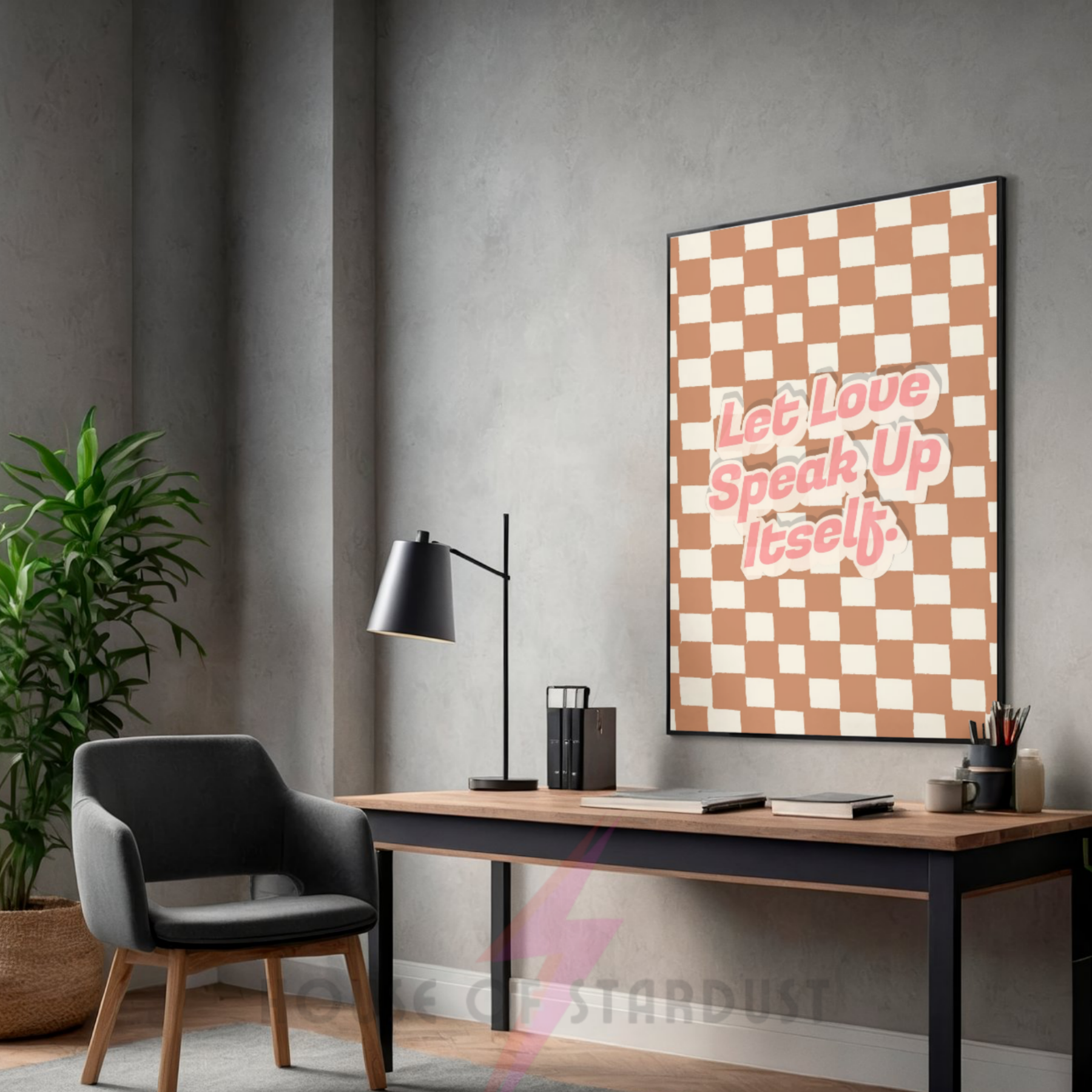Let love speak  | beautiful south inspired Inspired checkerboard indie Music Print