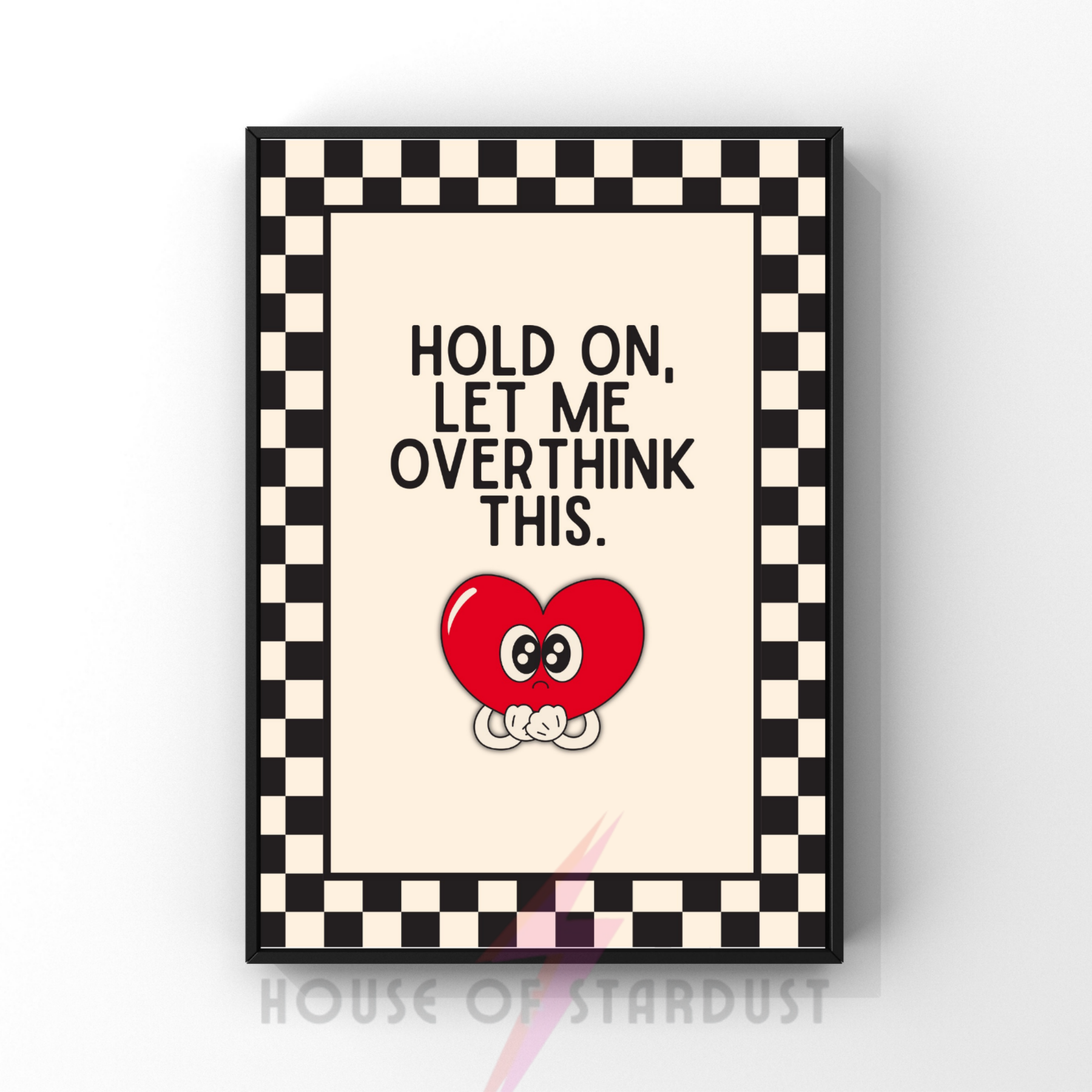 let me overthink think this | checkerboard retro collection print