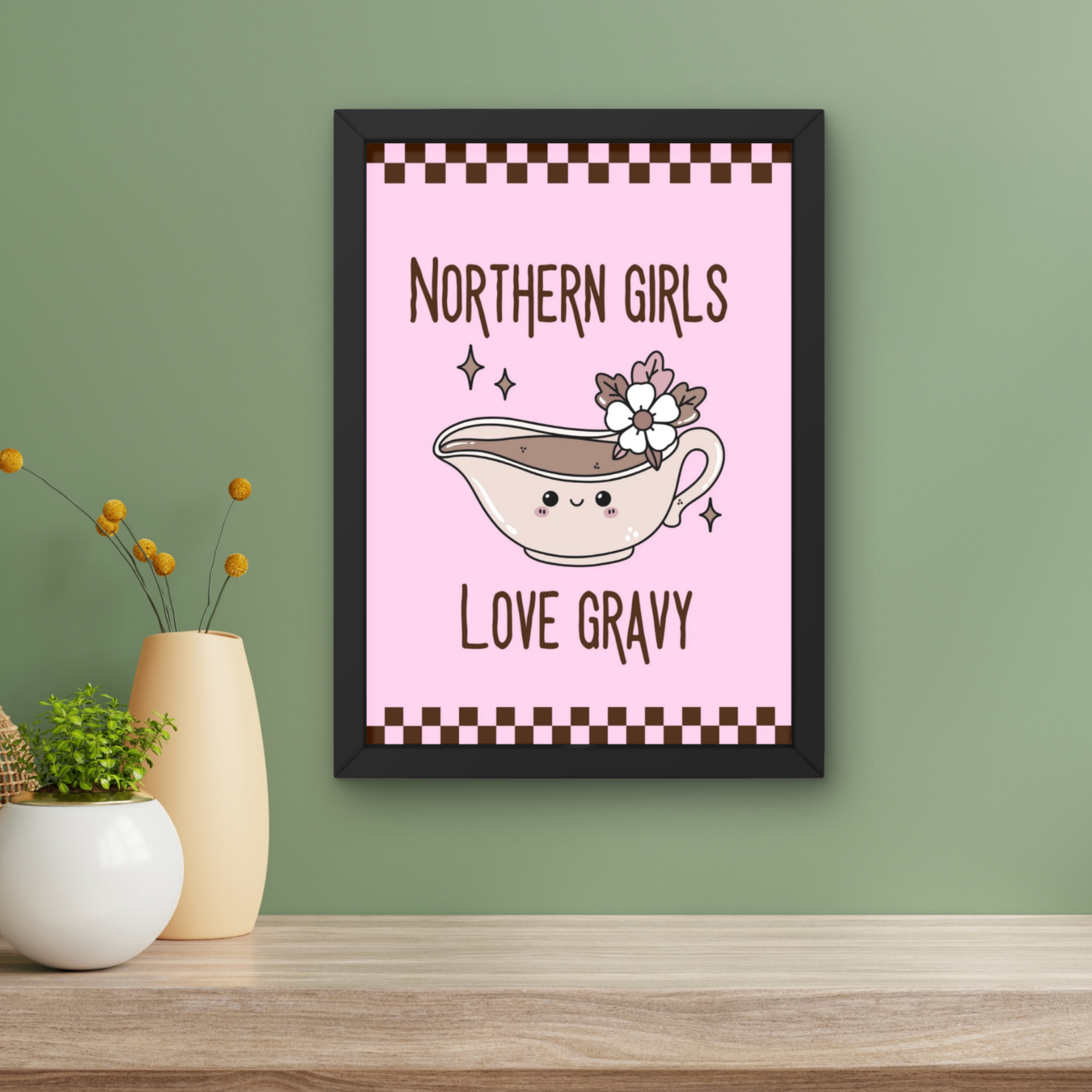 northern girls love gravy  | kitsch kitchen cute art retro print