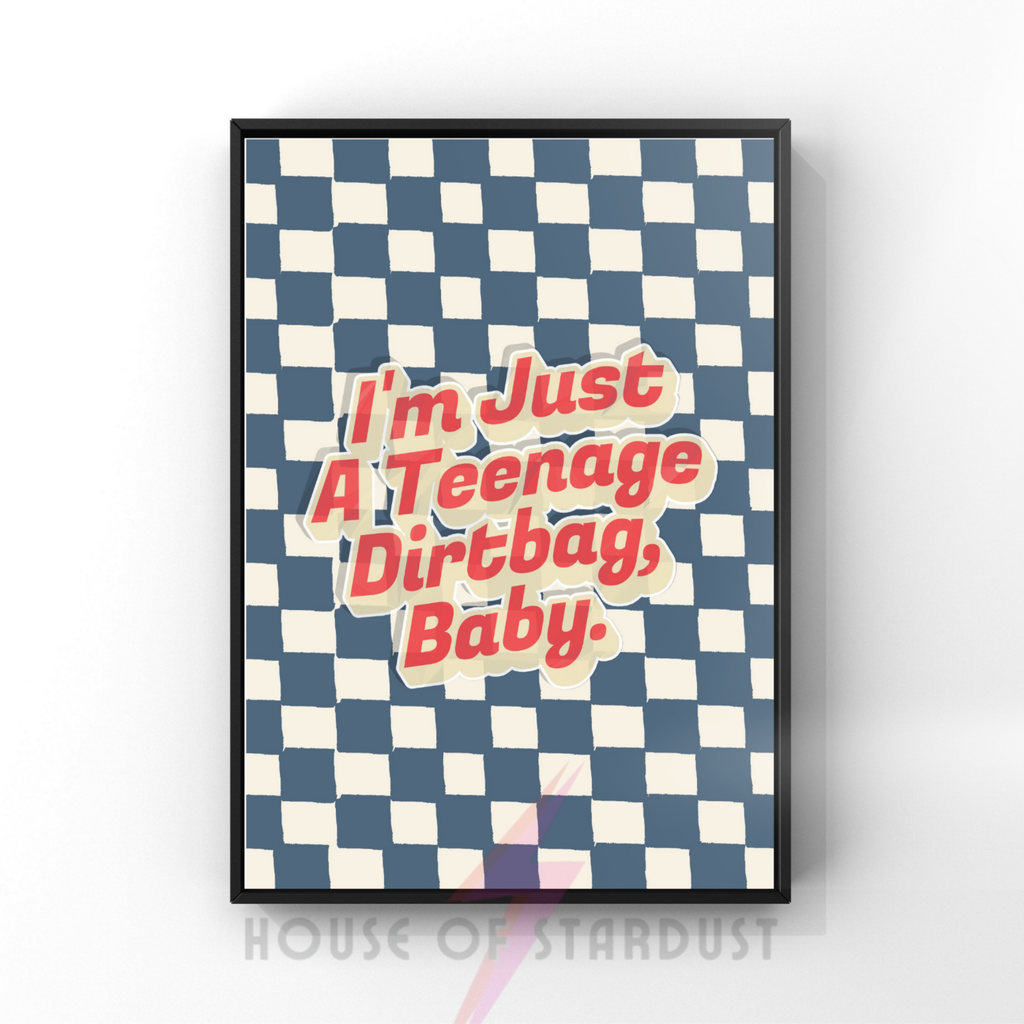 Teenage Dirtbag | indie checkerboard Music Print