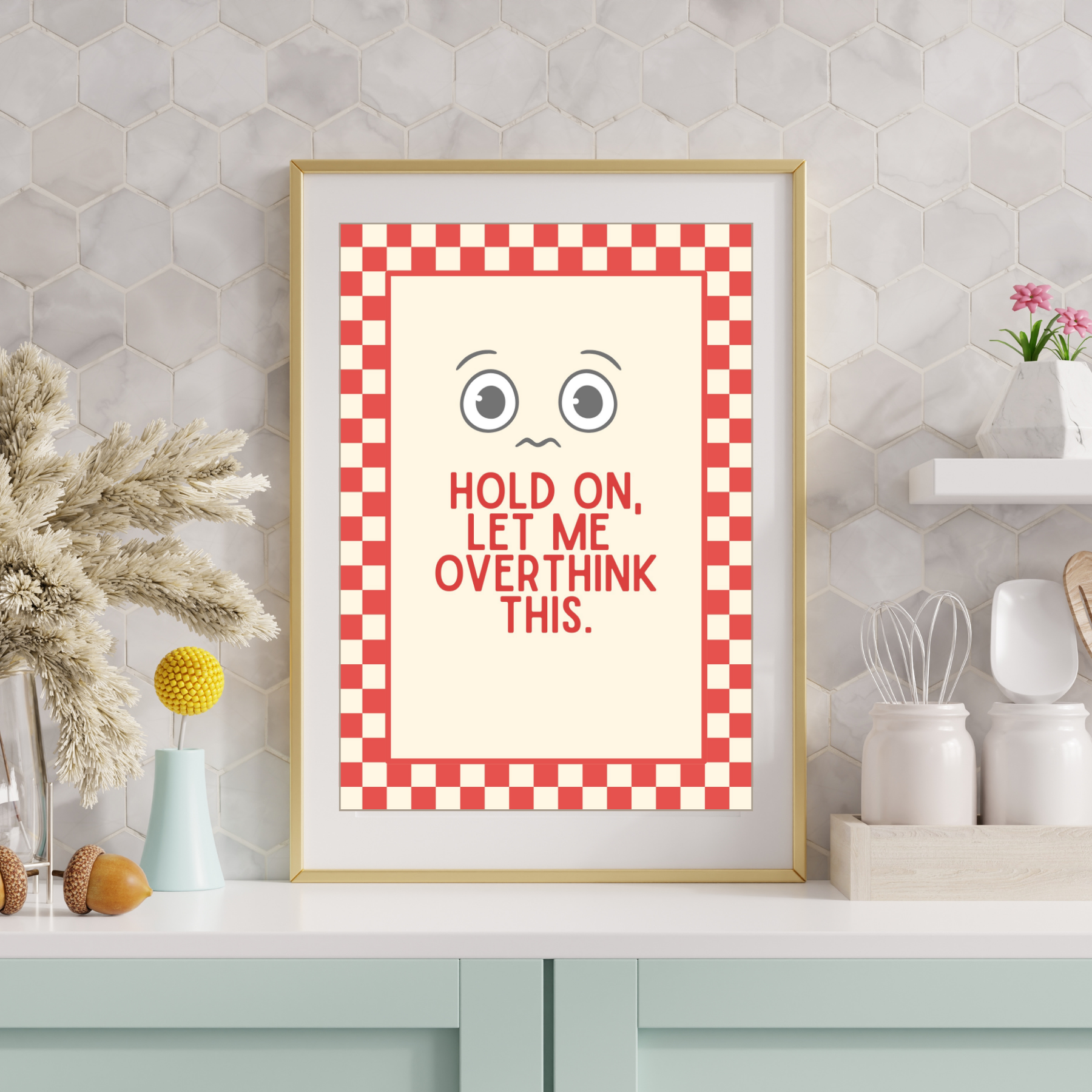 let me overthink think this | checkerboard pastels collection print