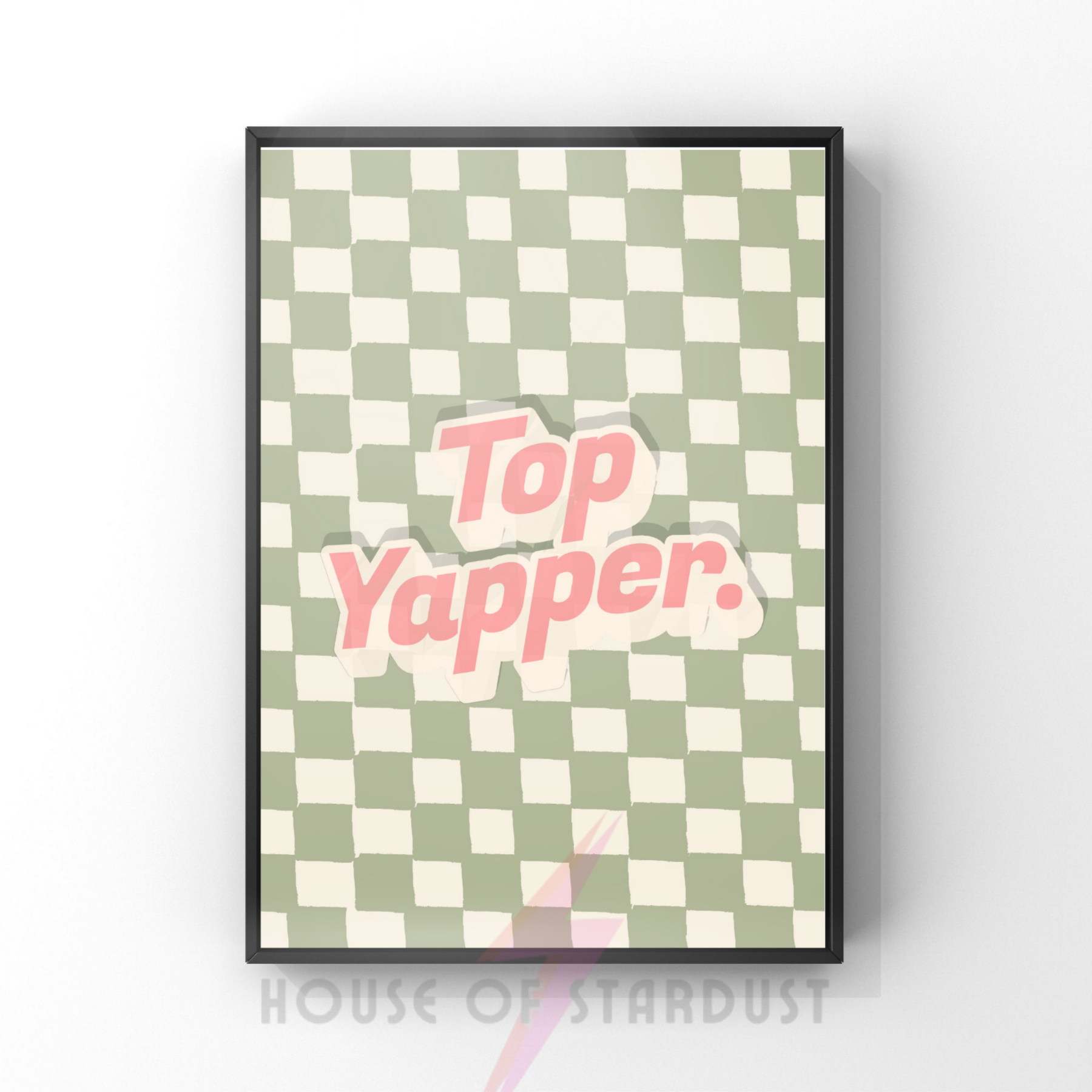 Top Yapper | funny checkerboard typography Print