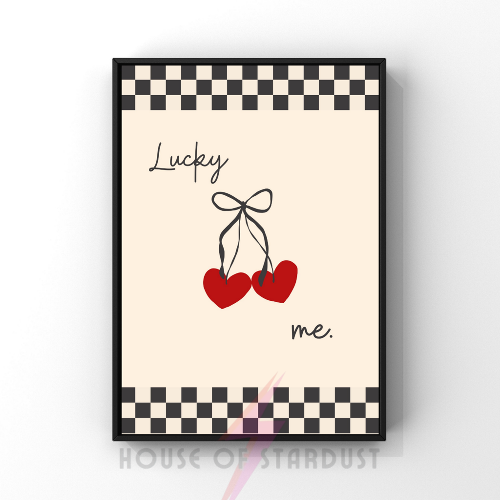 lucky cherries | cute checkerboard print set