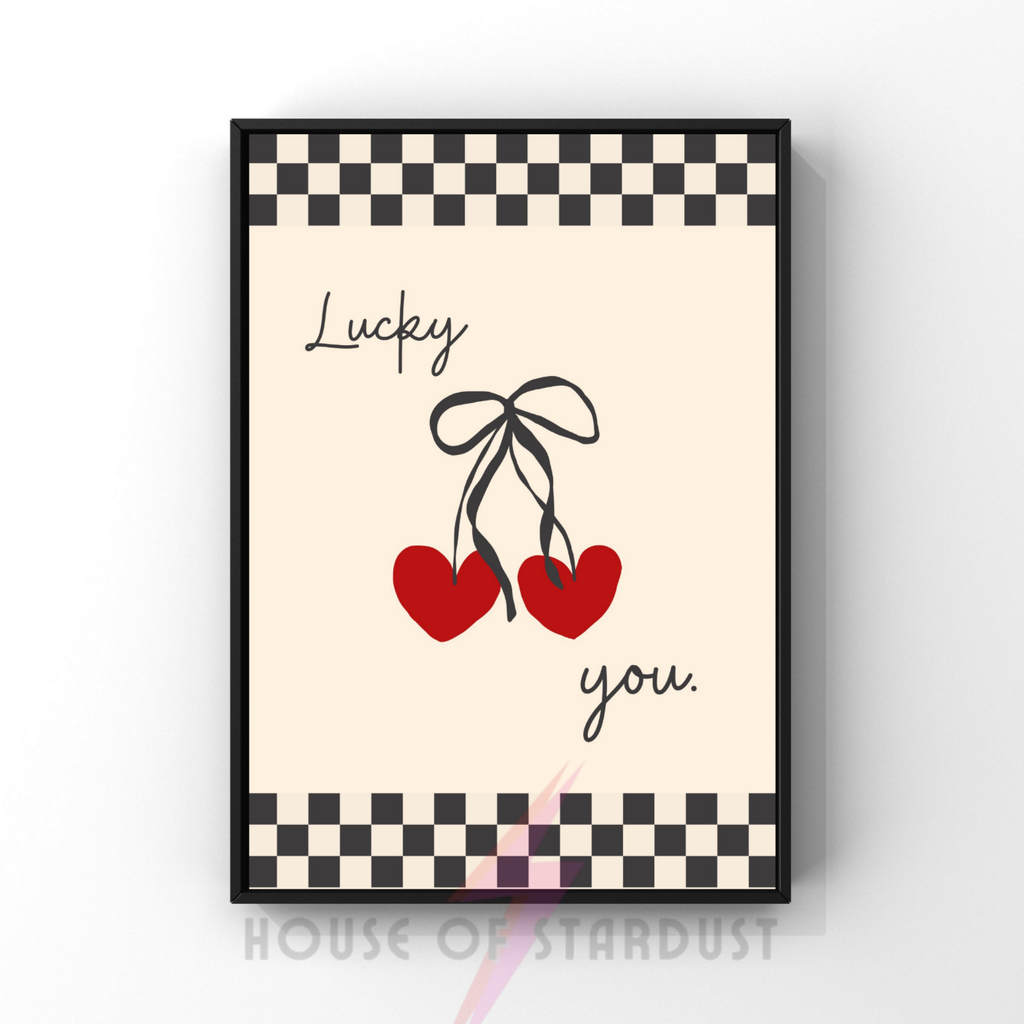 lucky cherries | cute checkerboard print set