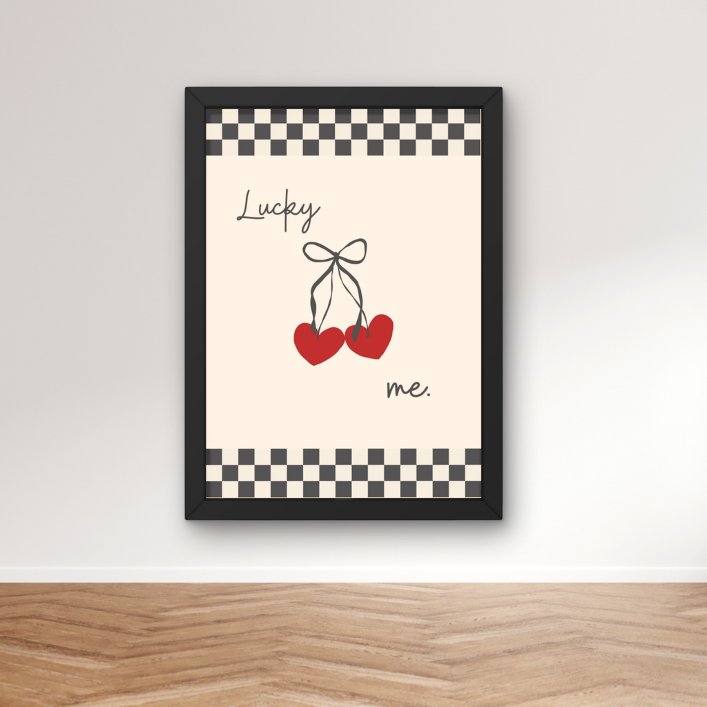 lucky cherries | cute checkerboard print set