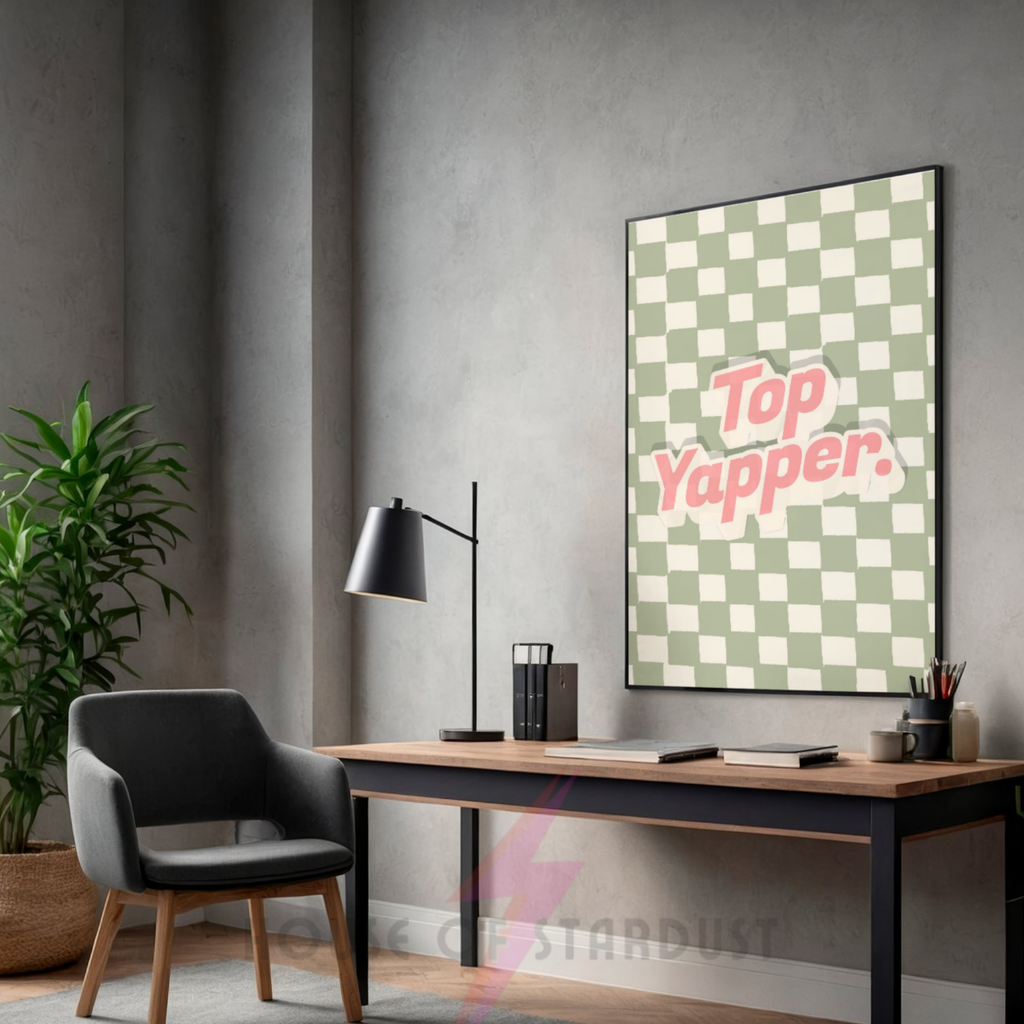 Top Yapper | funny checkerboard typography Print