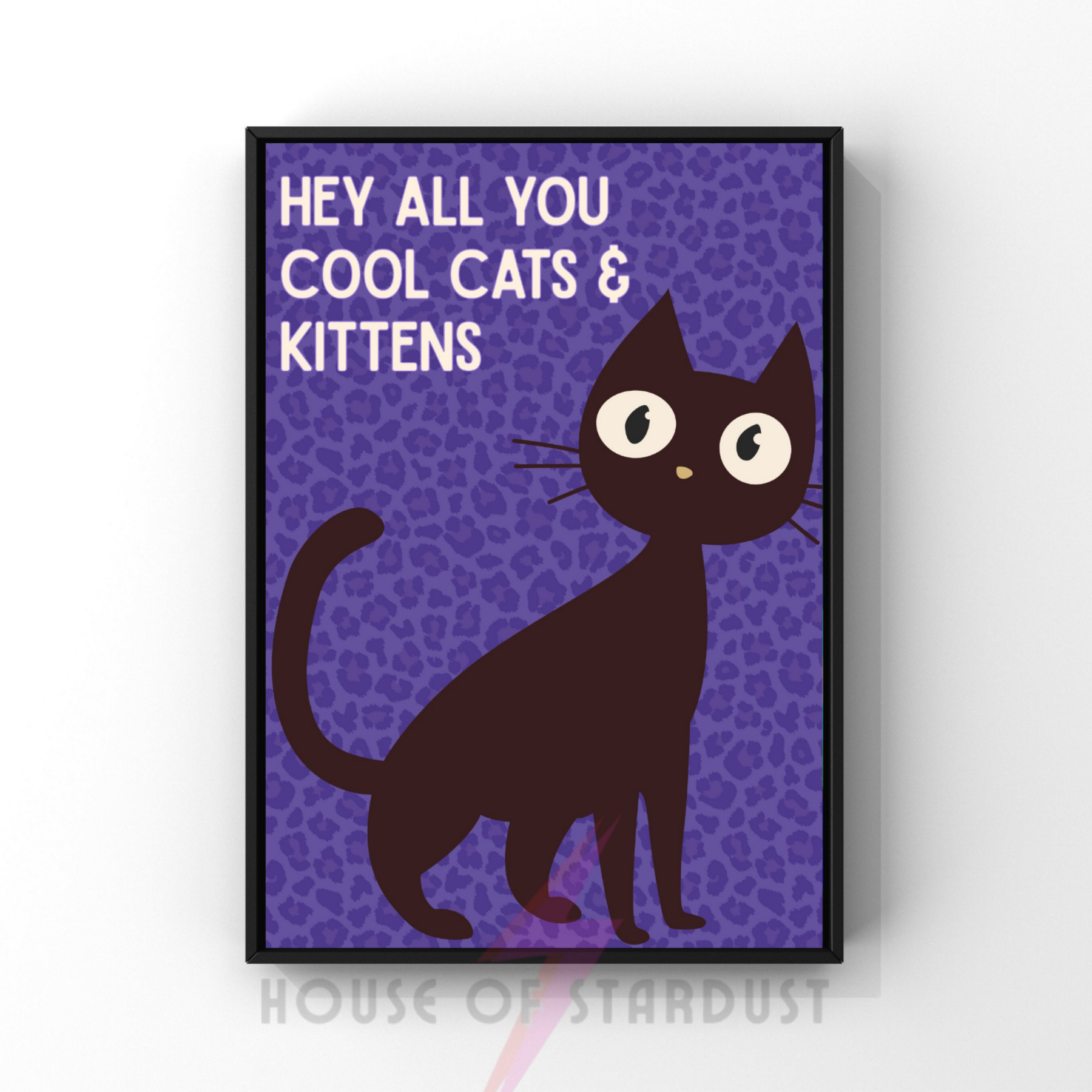 purple leopard print | cool cats & kittens art print