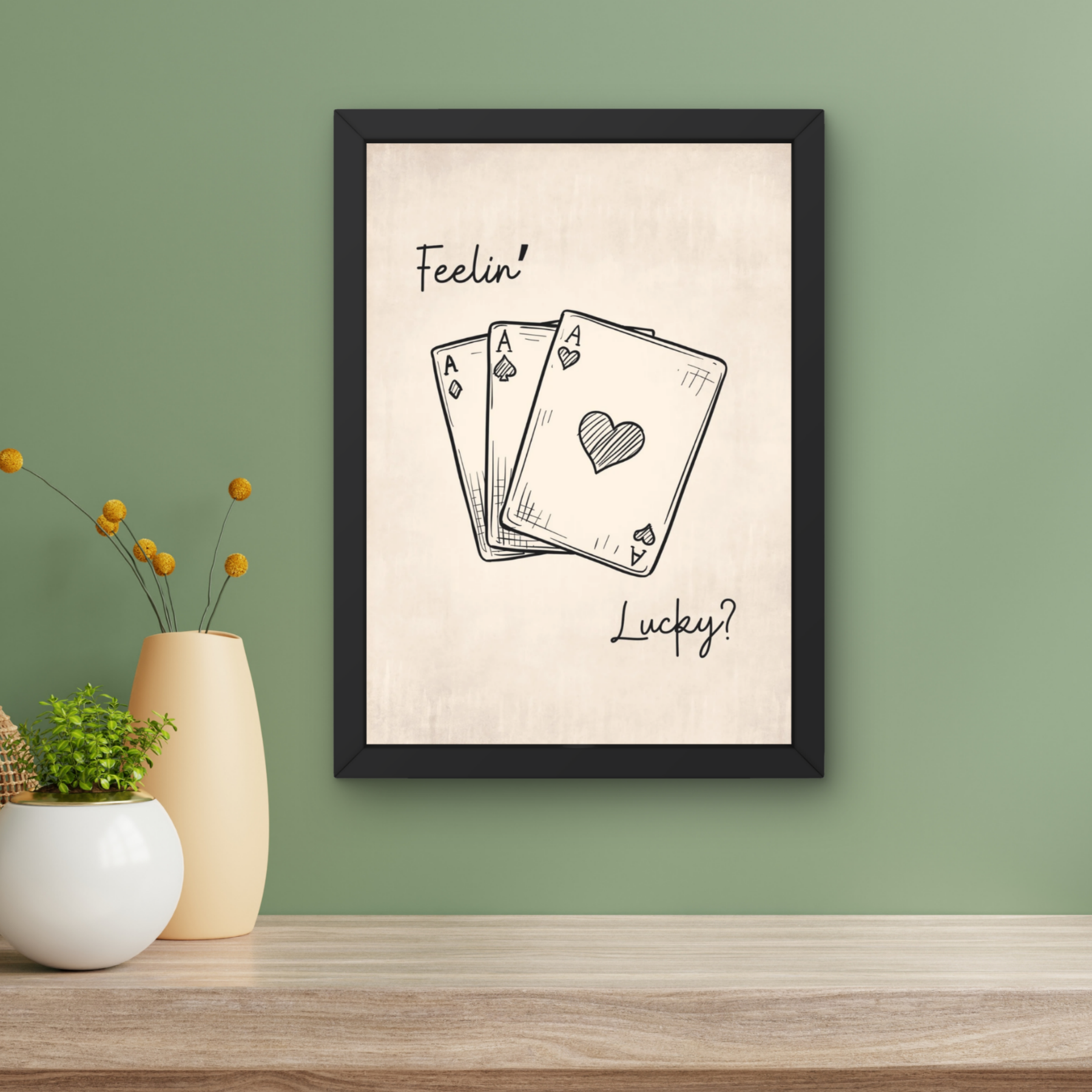 feelin' lucky? | triple ace sketch art print