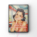 girls just wanna have fundamental rights | Retro feminist Housewife Humour Print