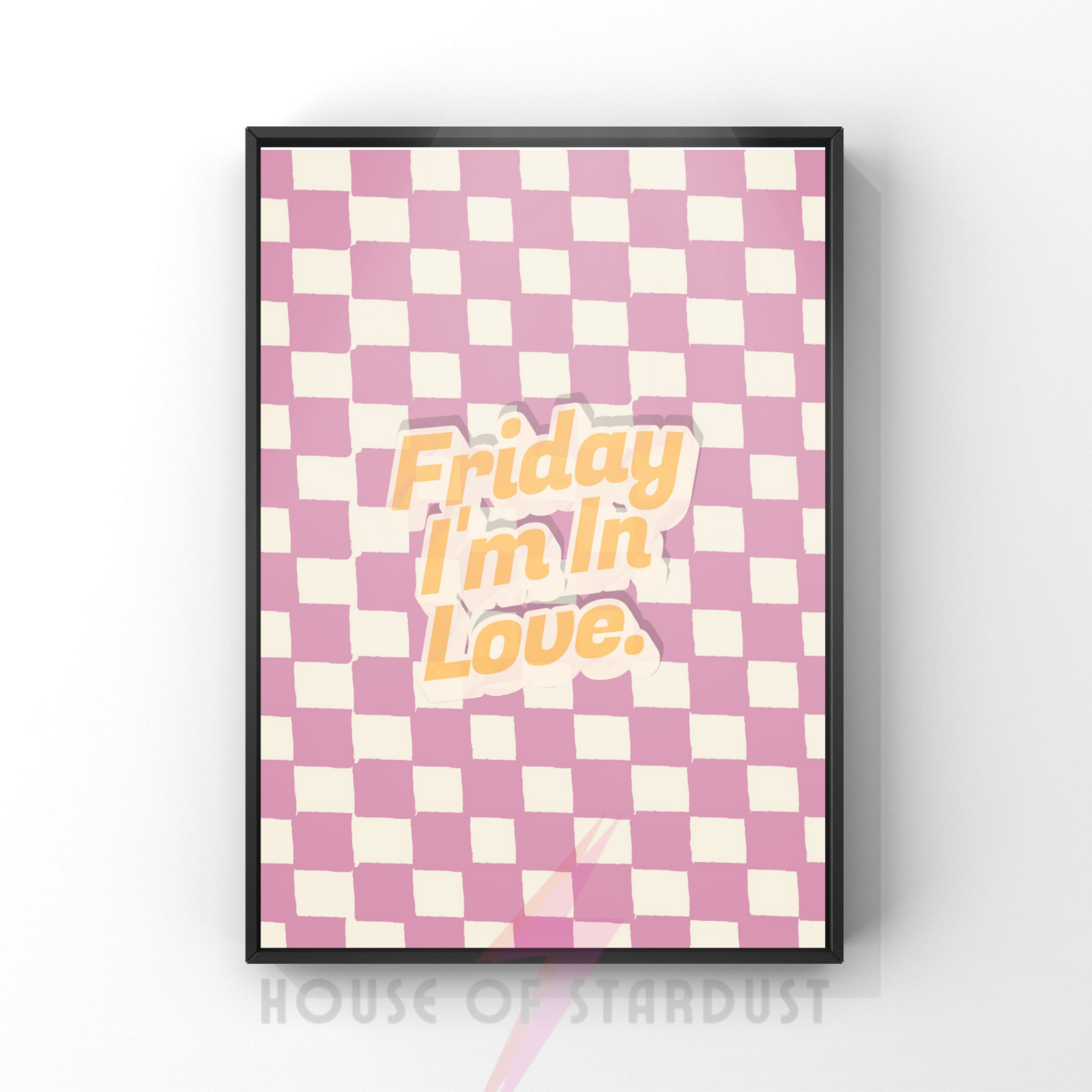 Friday in love | Cure Inspired checkerboard indie Music Print