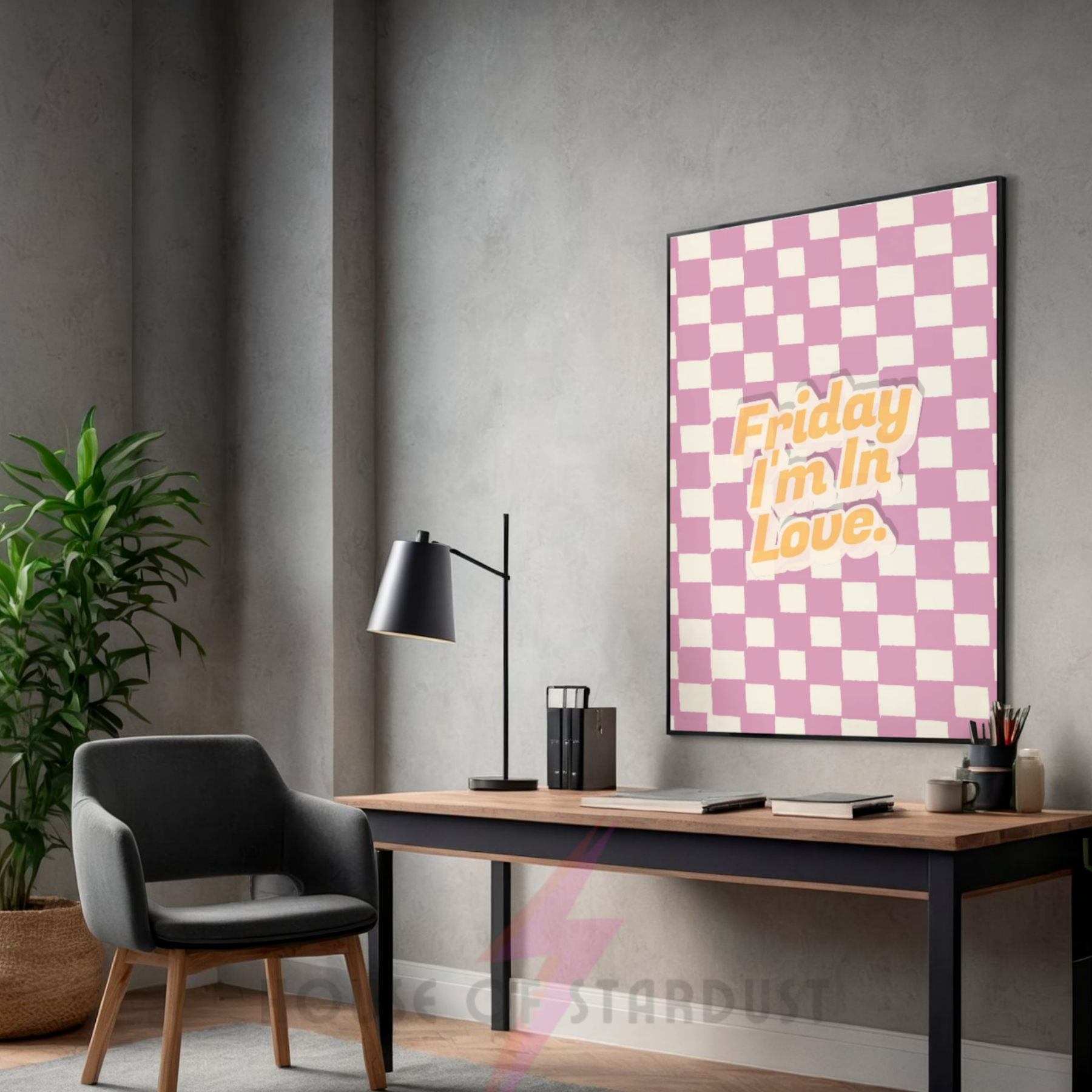 Friday in love | Cure Inspired checkerboard indie Music Print