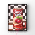 cherry cola soda pop |  Retro checkerboard diner art print