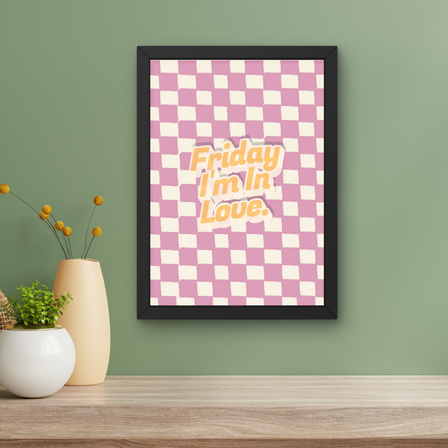 Friday in love | Cure Inspired checkerboard indie Music Print