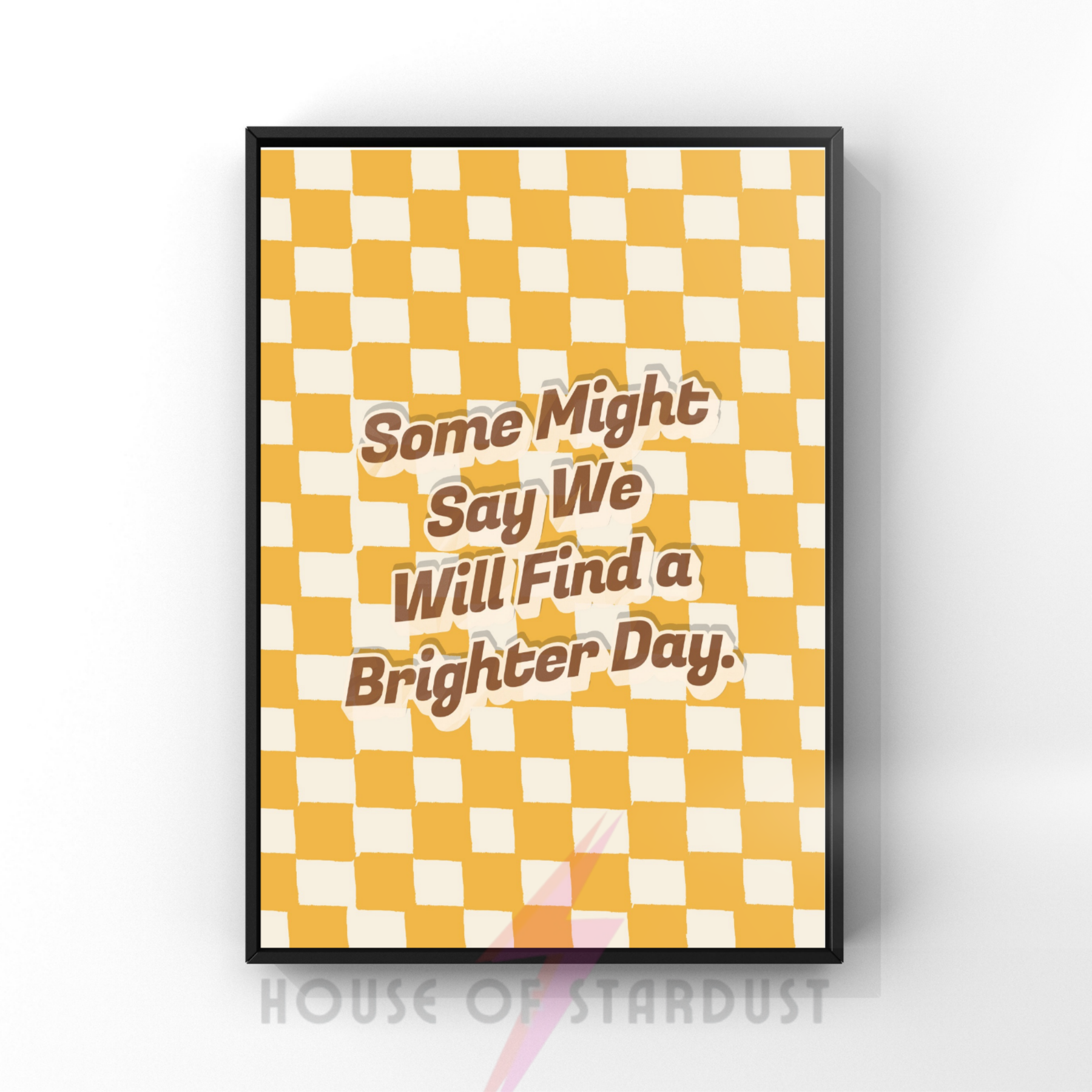 some might say | oasis Inspired checkerboard indie Music Print