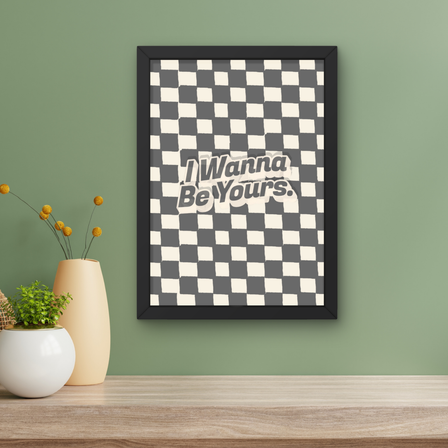 I wanna be yours  | Arctic monkeys inspired Inspired checkerboard indie Music Print