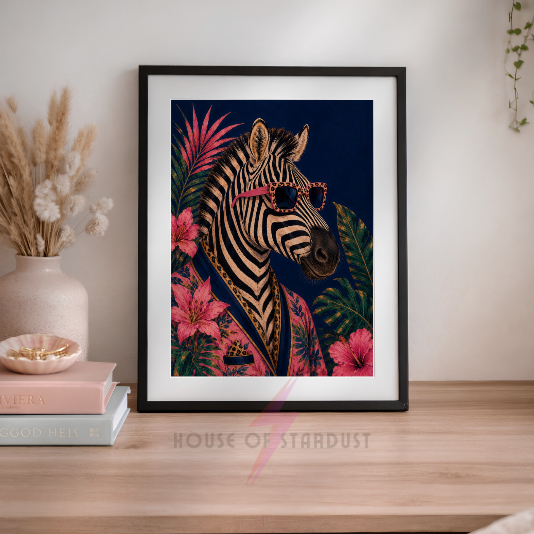 Maximalist Zebra | Bold jungle Art print