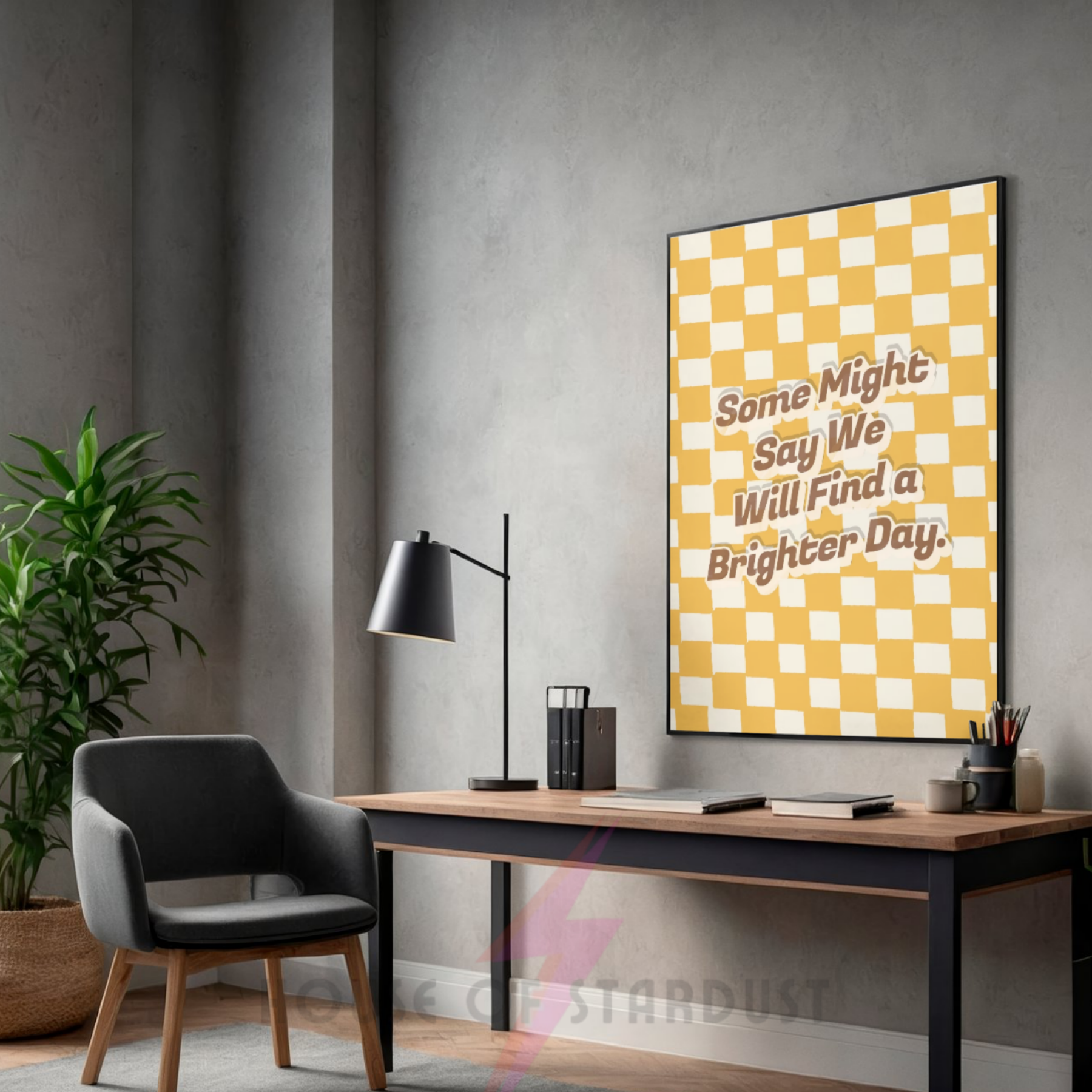 some might say | oasis Inspired checkerboard indie Music Print