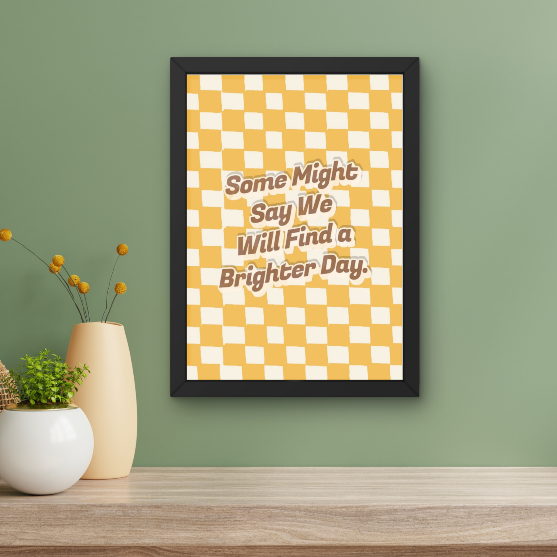 some might say | oasis Inspired checkerboard indie Music Print