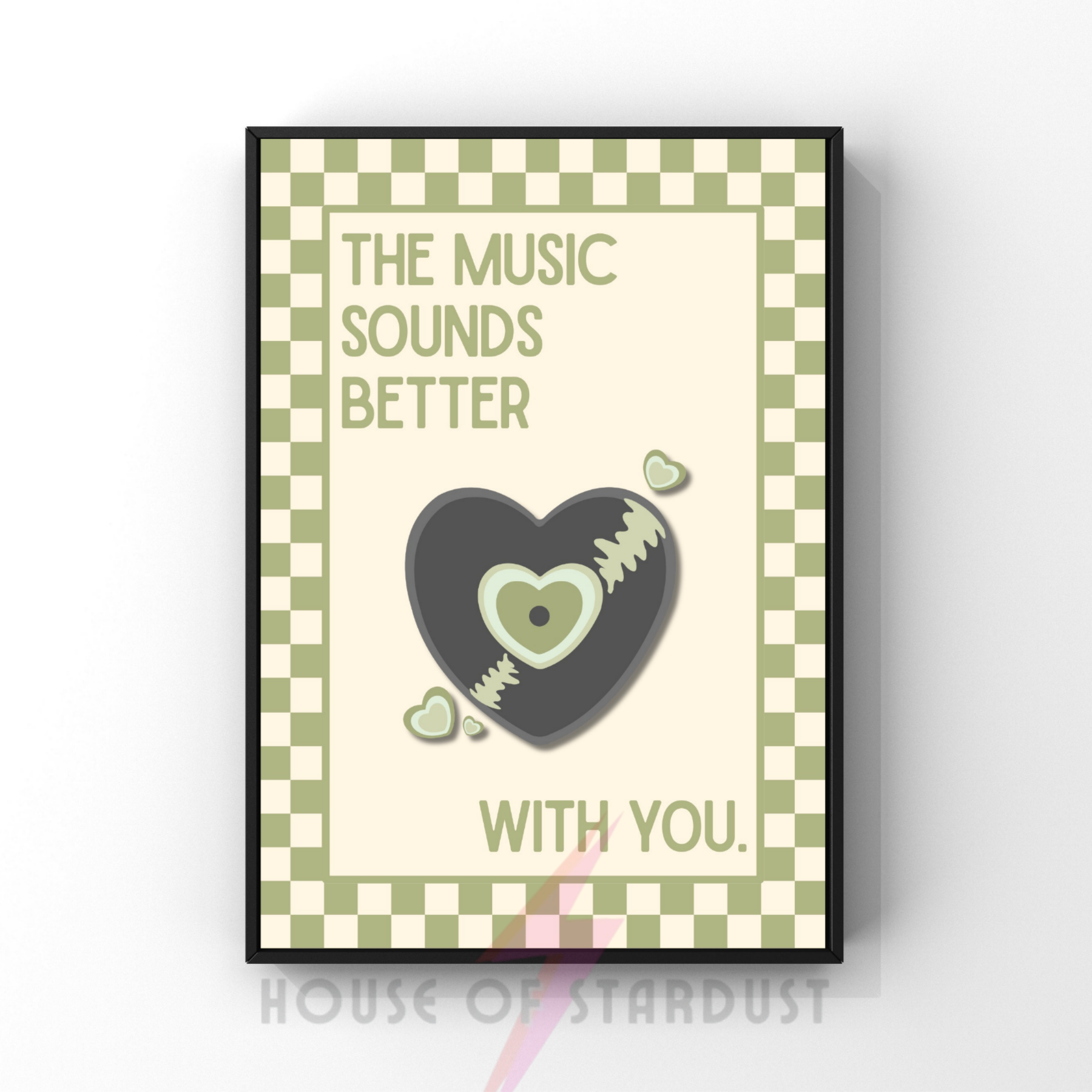Music sounds better with you | checkerboard pastels collection print