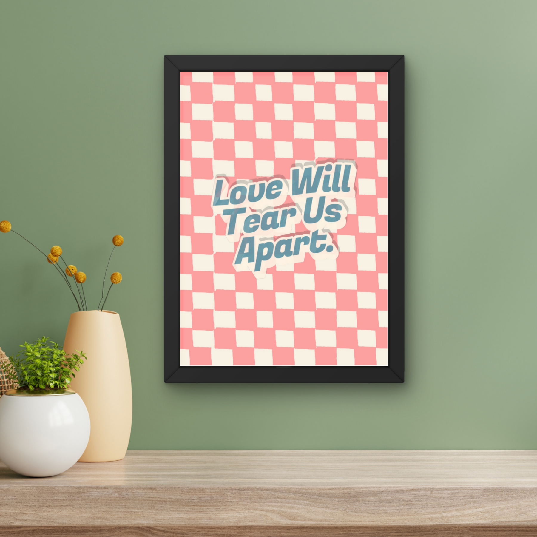 Tear us apart | joy division Inspired checkerboard indie Music Print