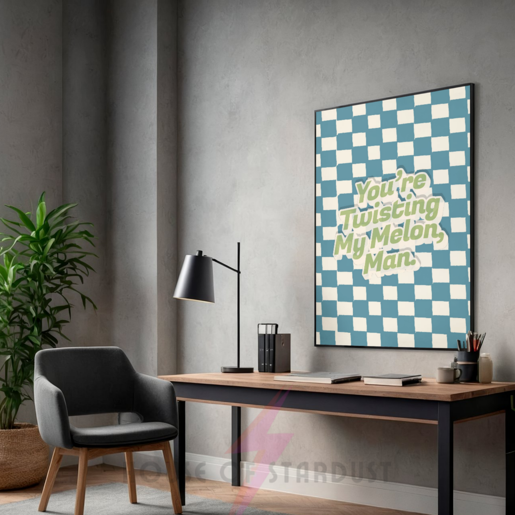 twistin' my melon | happy mondays Inspired checkerboard indie Music Print