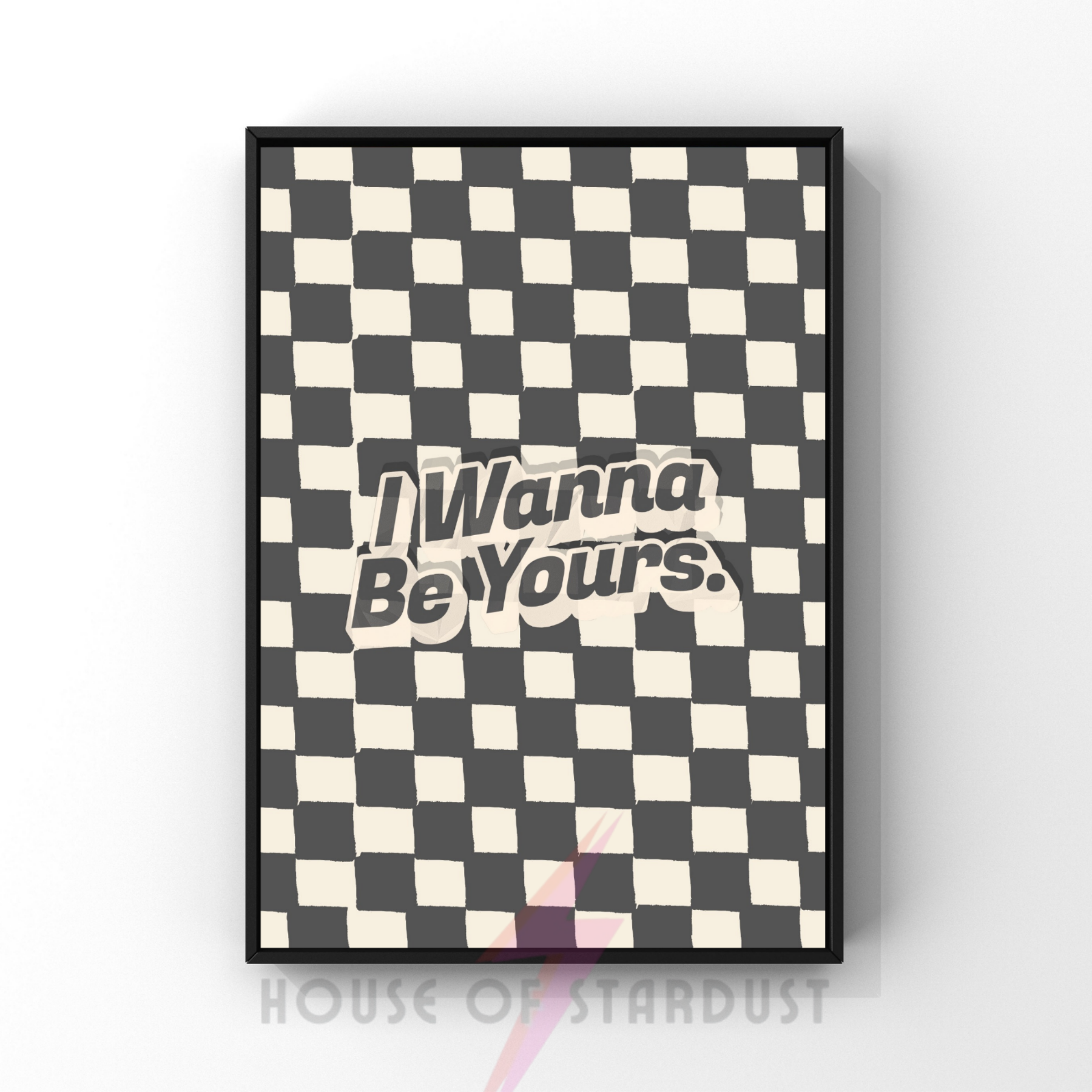 I wanna be yours  | Arctic monkeys inspired Inspired checkerboard indie Music Print