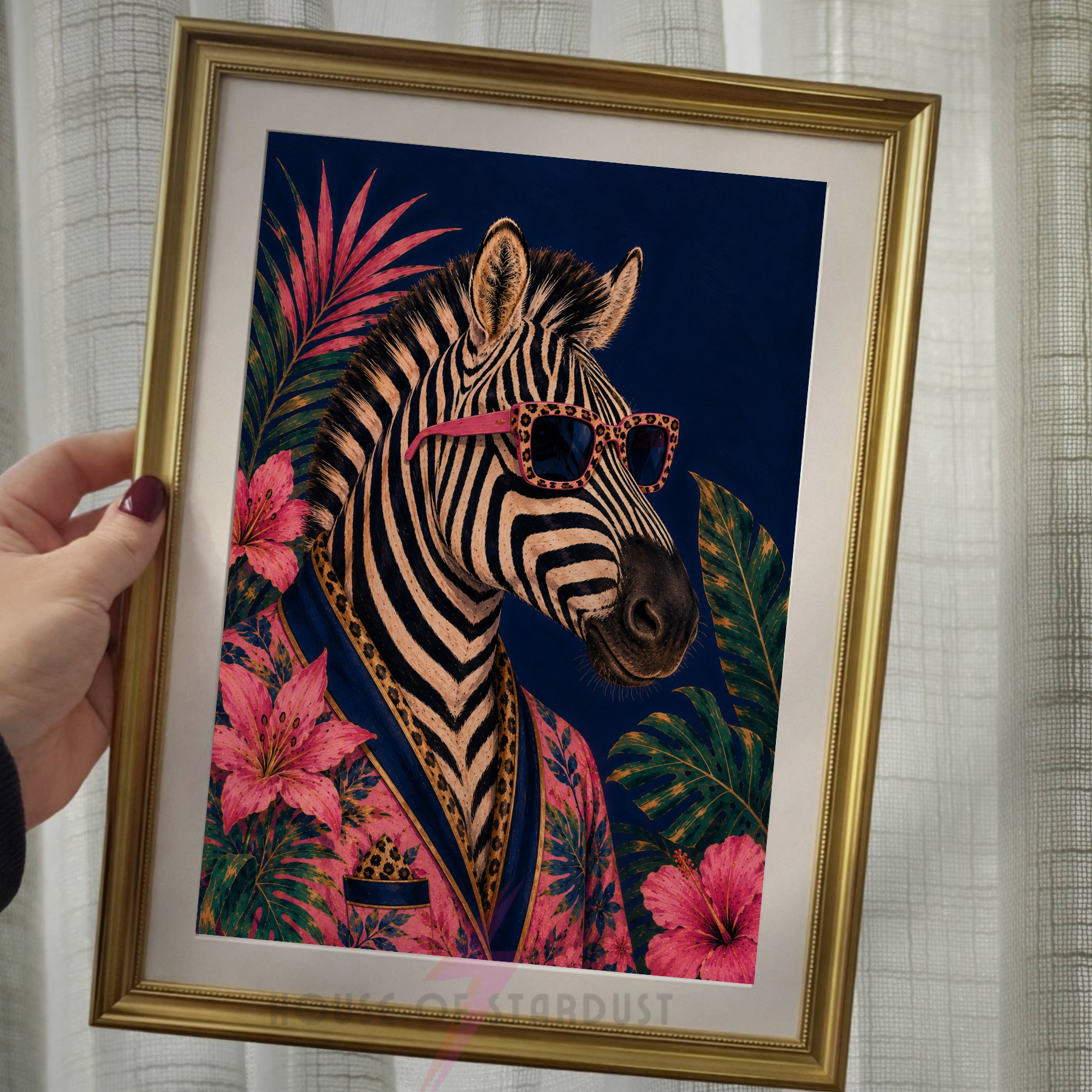 Maximalist Zebra | Bold jungle Art print