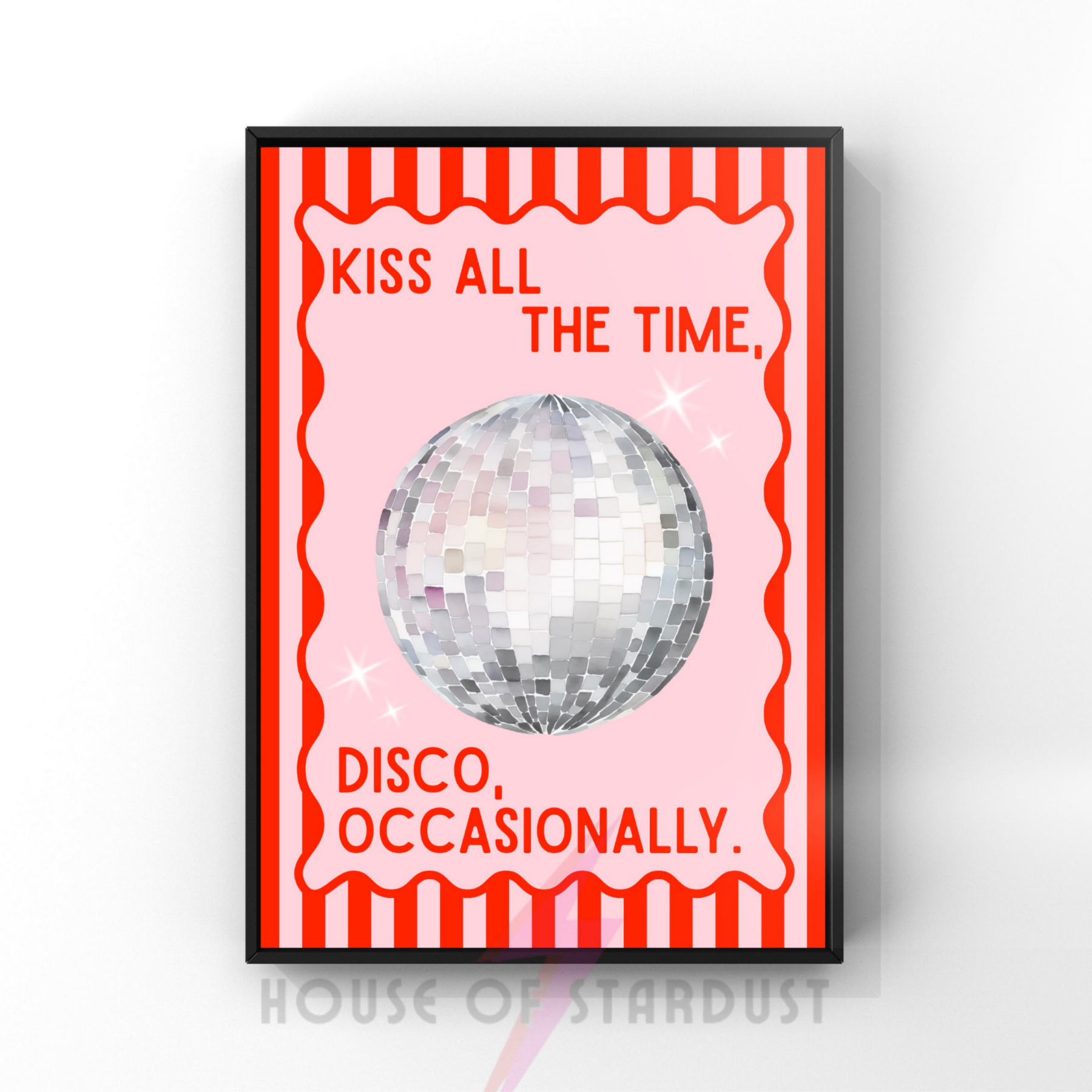 Kiss all the time, Disco Occasionally | Harry Styles Inspired Music Print