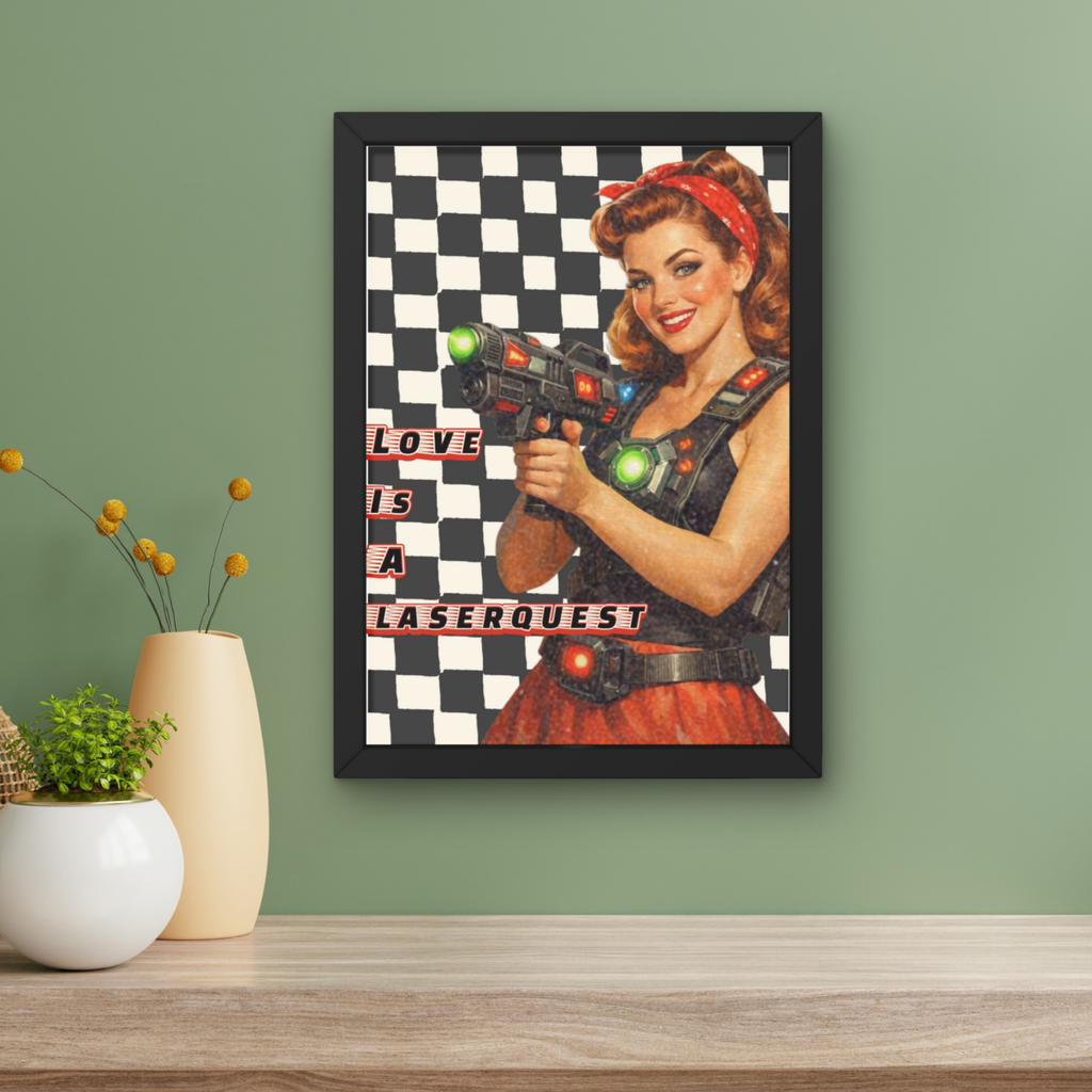 Love is a laserquest  | checkerboard Music Print
