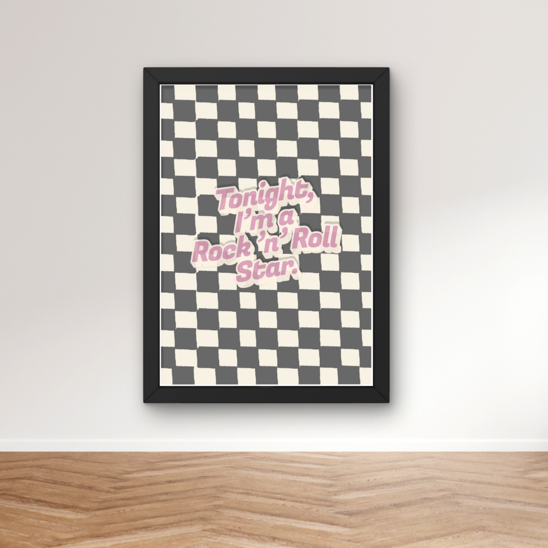 rock n roll star | oasis Inspired checkerboard indie Music Print