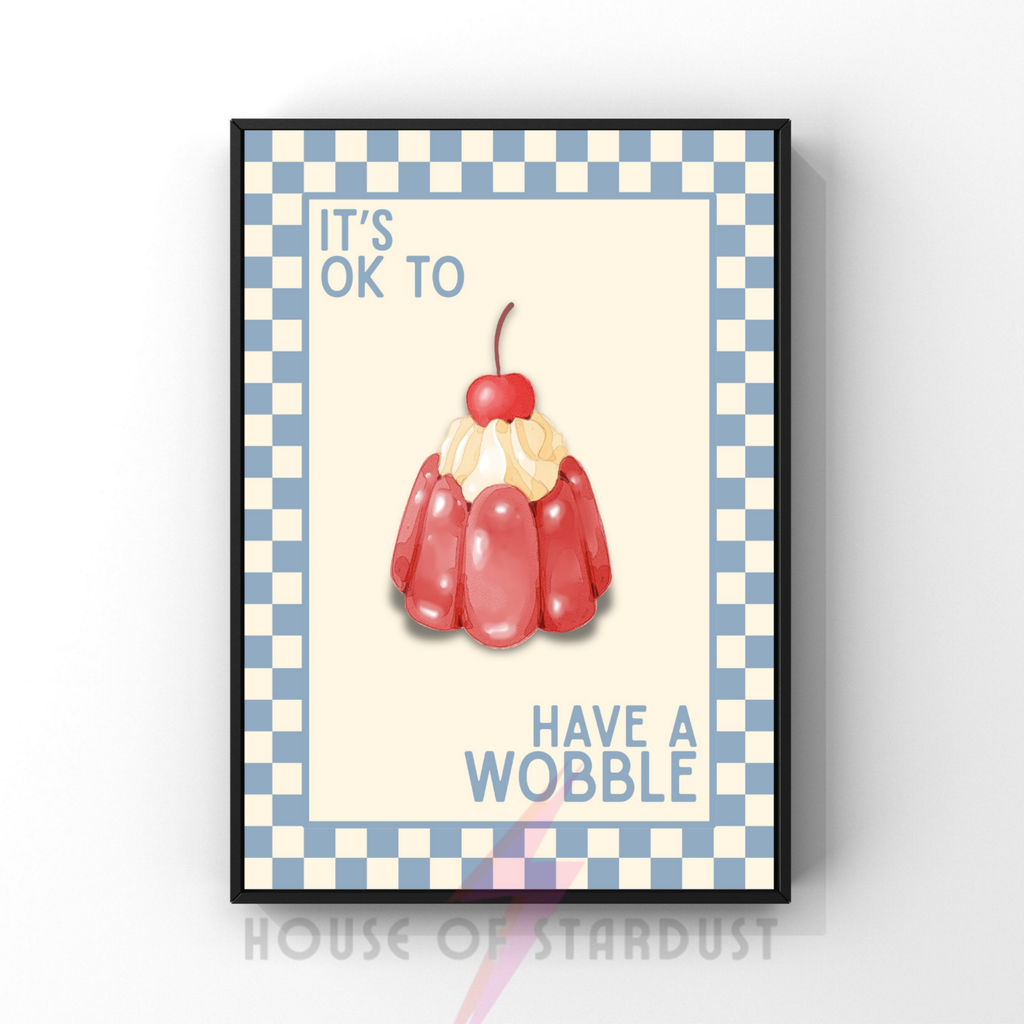 Have a wobble | Kitsch Kitchen checkerboard pastels collection print
