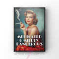 medicated & mildly dangerous | Retro feminist Housewife Humour Print
