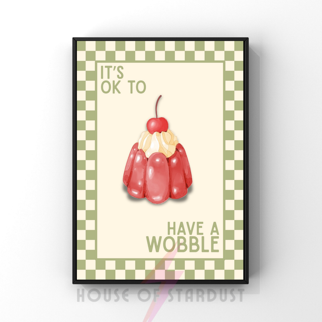 Have a wobble | Kitsch Kitchen checkerboard pastels collection print