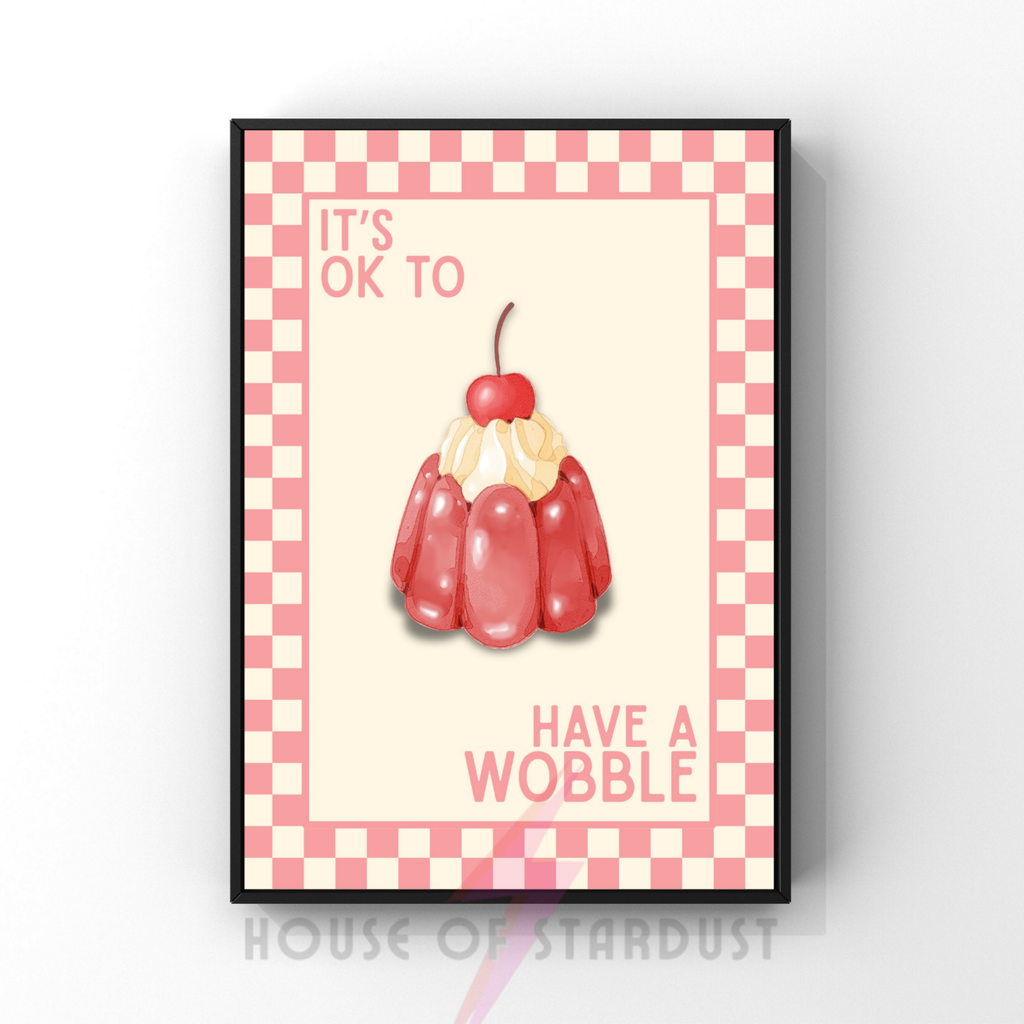 Have a wobble | Kitsch Kitchen checkerboard pastels collection print