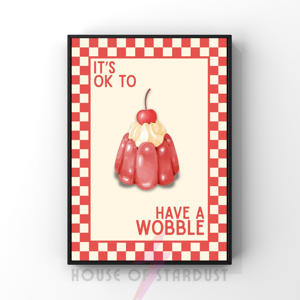 Have a wobble | Kitsch Kitchen checkerboard pastels collection print