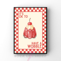 Have a wobble | Kitsch Kitchen checkerboard pastels collection print