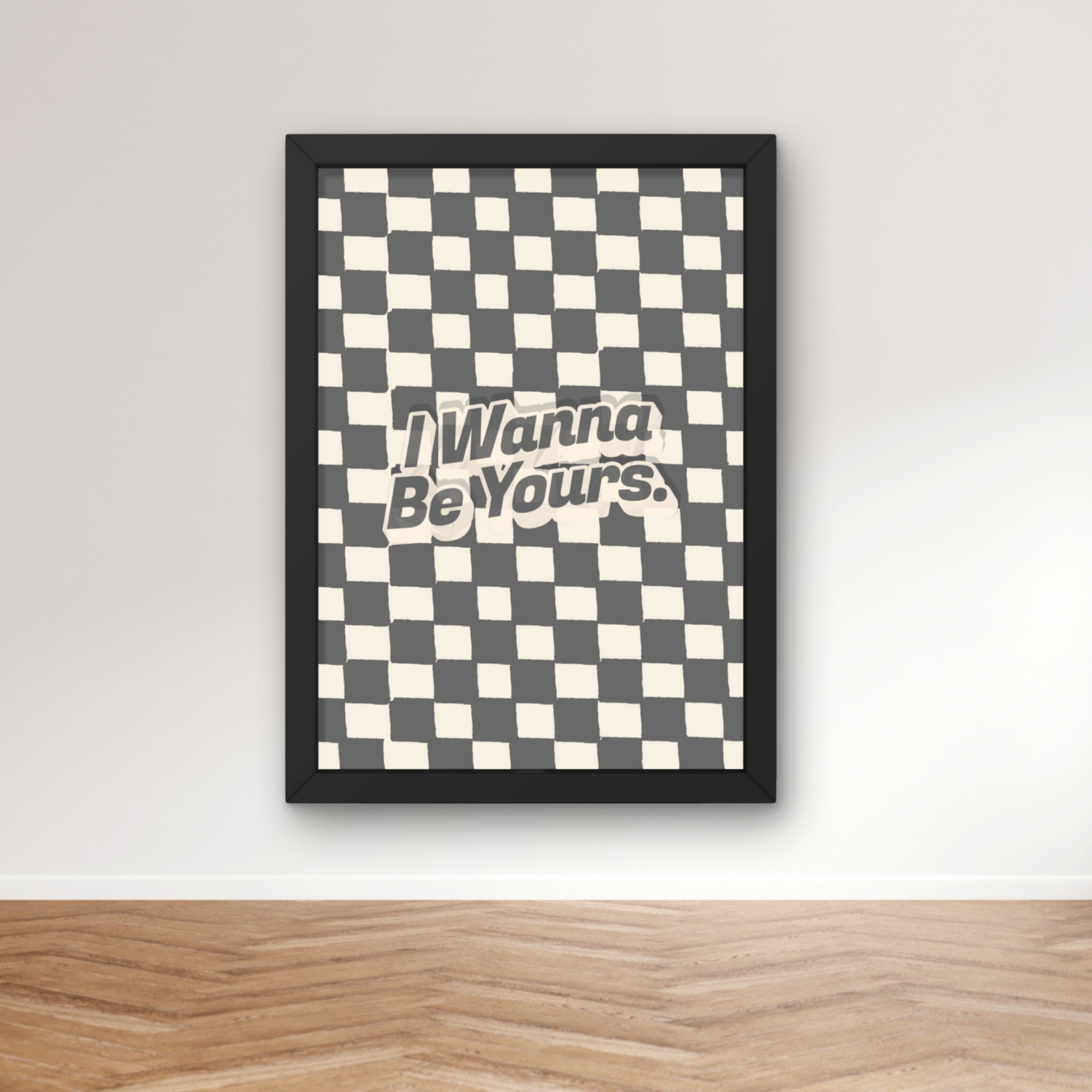 I wanna be yours  | Arctic monkeys inspired Inspired checkerboard indie Music Print