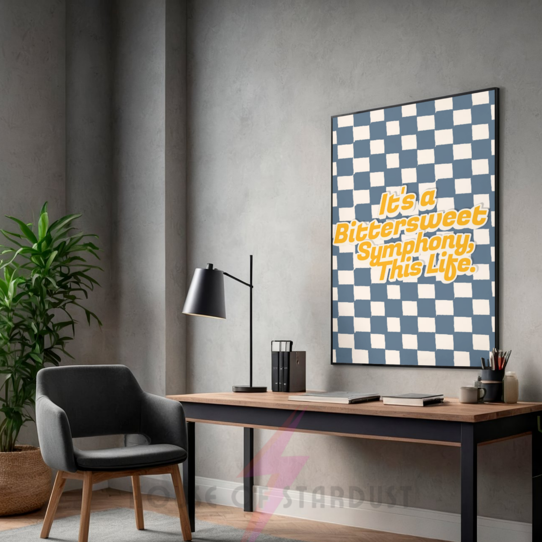 bittersweet | verve Inspired checkerboard indie Music Print