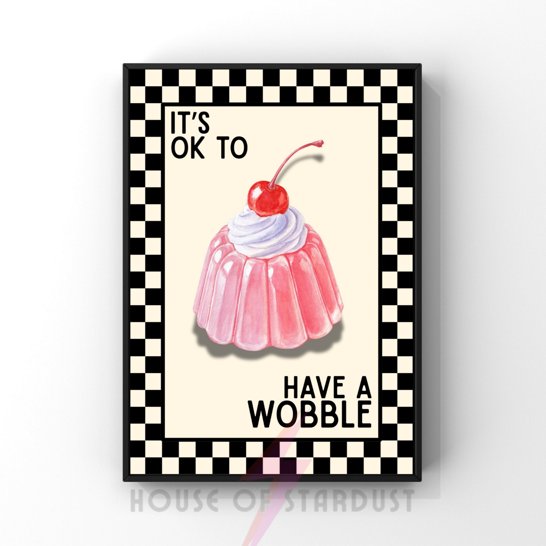Wobble | Kitsch Kitchen checkerboard retro collection print