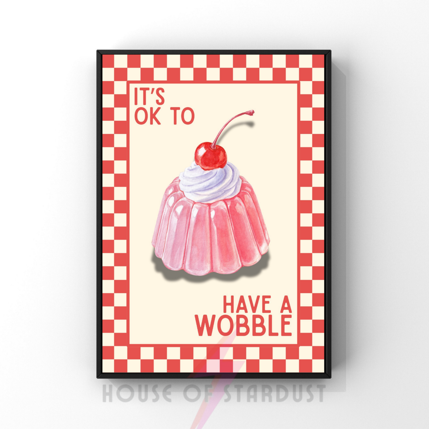 Wobble | Kitsch Kitchen checkerboard pastels collection print
