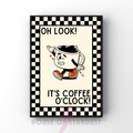 Coffee o'clock| Kitsch Kitchen checkerboard retro collection print