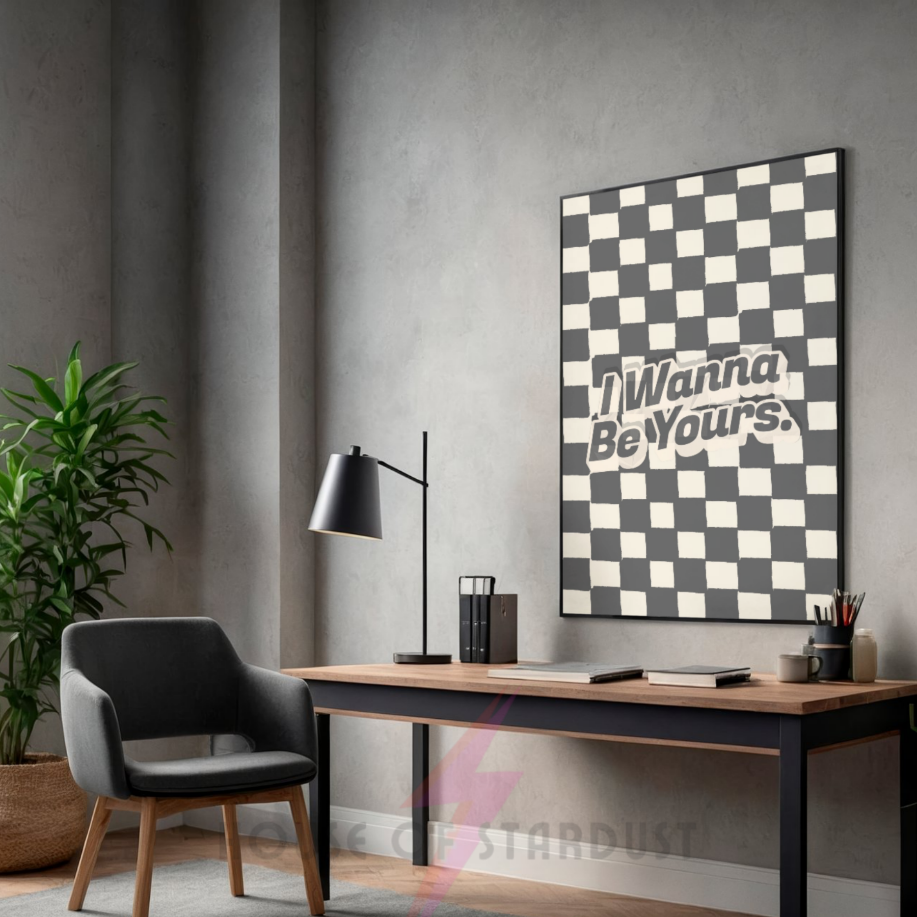 I wanna be yours  | Arctic monkeys inspired Inspired checkerboard indie Music Print