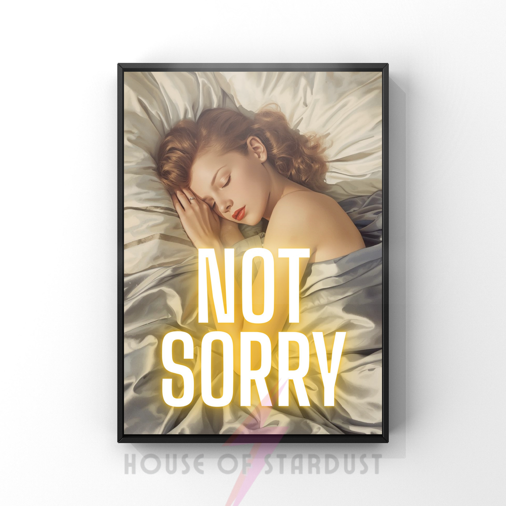 Not sorry | Retro feminist Housewife Humour Print