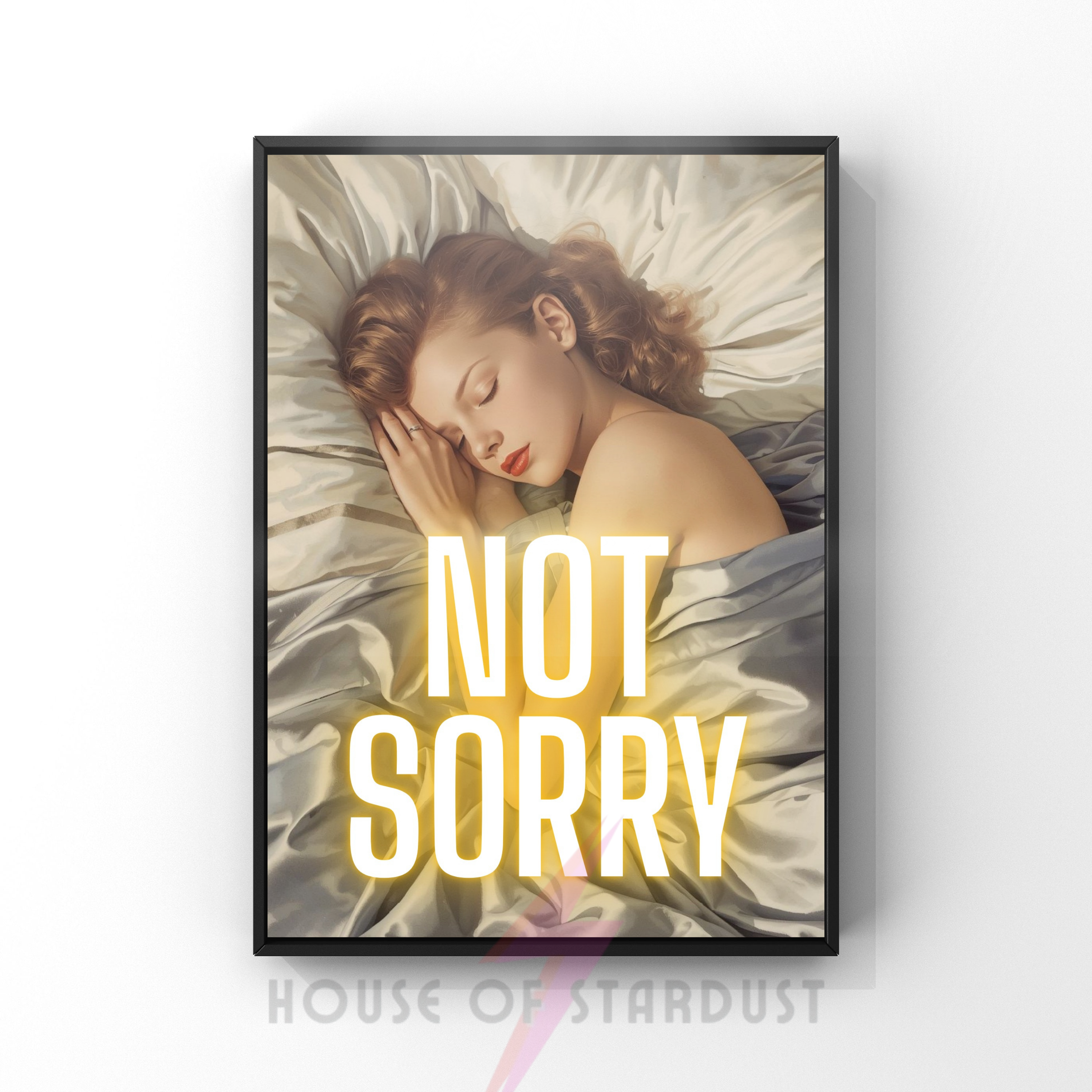 Not sorry | Retro feminist Housewife Humour Print